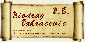 Miodrag Bakračević vizit kartica